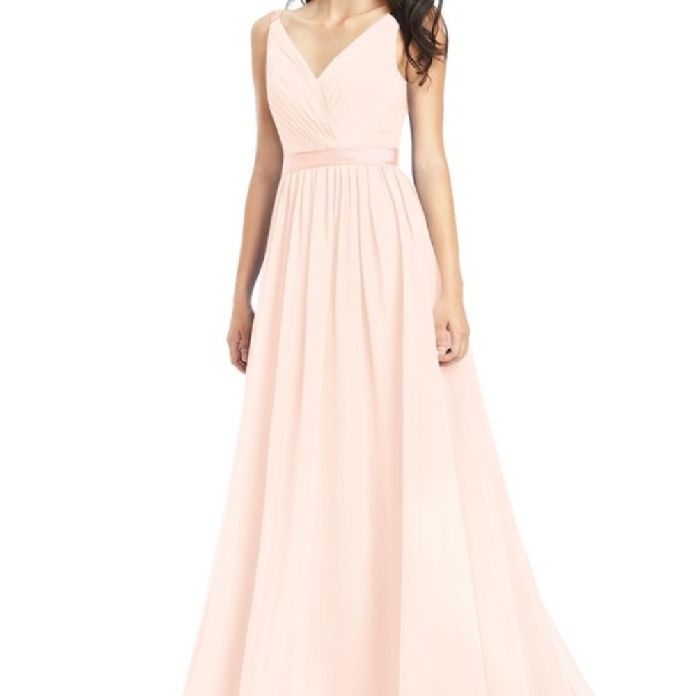 Azazie Leanna Bridesmaid Dress Size 4 Pearl Pink